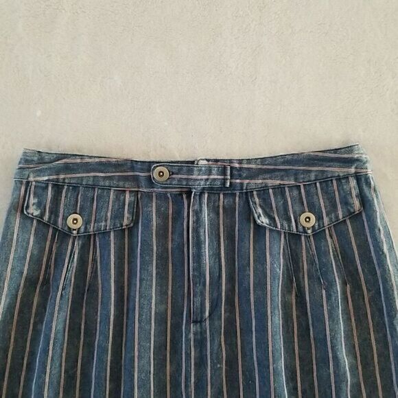 LOVE Riche Boho Pinstriped Denim Skirt - Picture 3 of 7